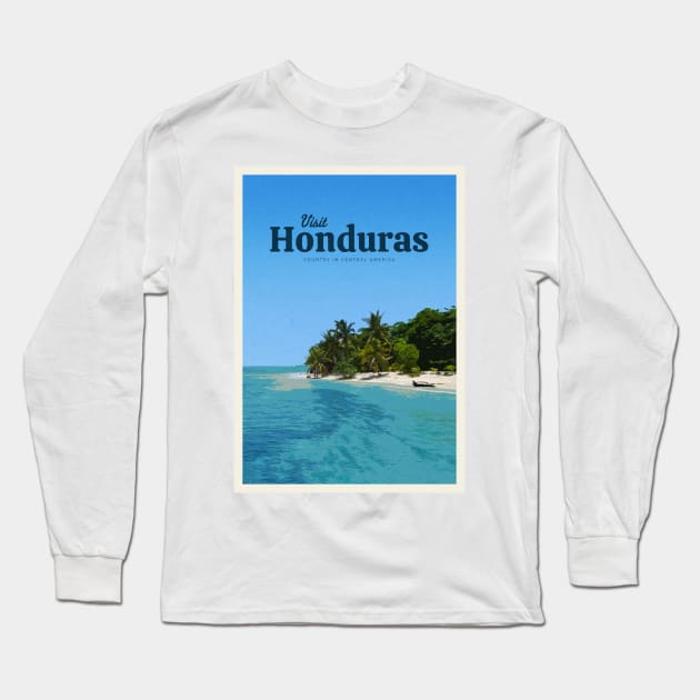 Visit Honduras Long Sleeve T-Shirt by Mercury Club